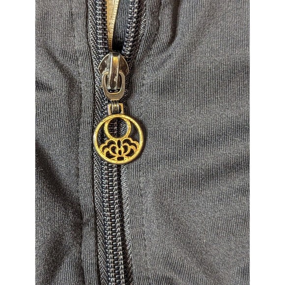 Te Verde Women's  Medium Dark Gray Track Jacket  Fitted Thumb Holes Runched - Picture 5 of 14